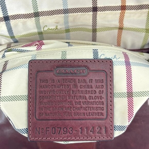 Auth COACH - 11421 Bordeaux Leather Shoulder Bag - Picture 8 of 8